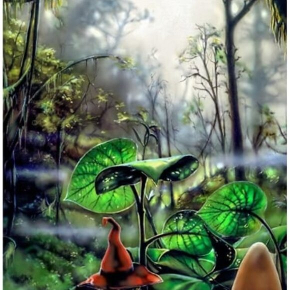 Respite Gnome Tapestry by Richard Biffle ~ w/Corner Loops ~ 30" x 45" ~ New! - Picture 2 of 4